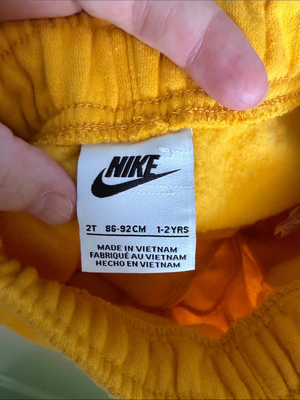 NWOT Nike Kids Bright Yellow Cargo Joggers with Logo - Picture 3 of 4
